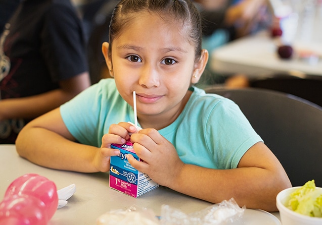 girl drinking milk
