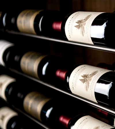 wall of wine